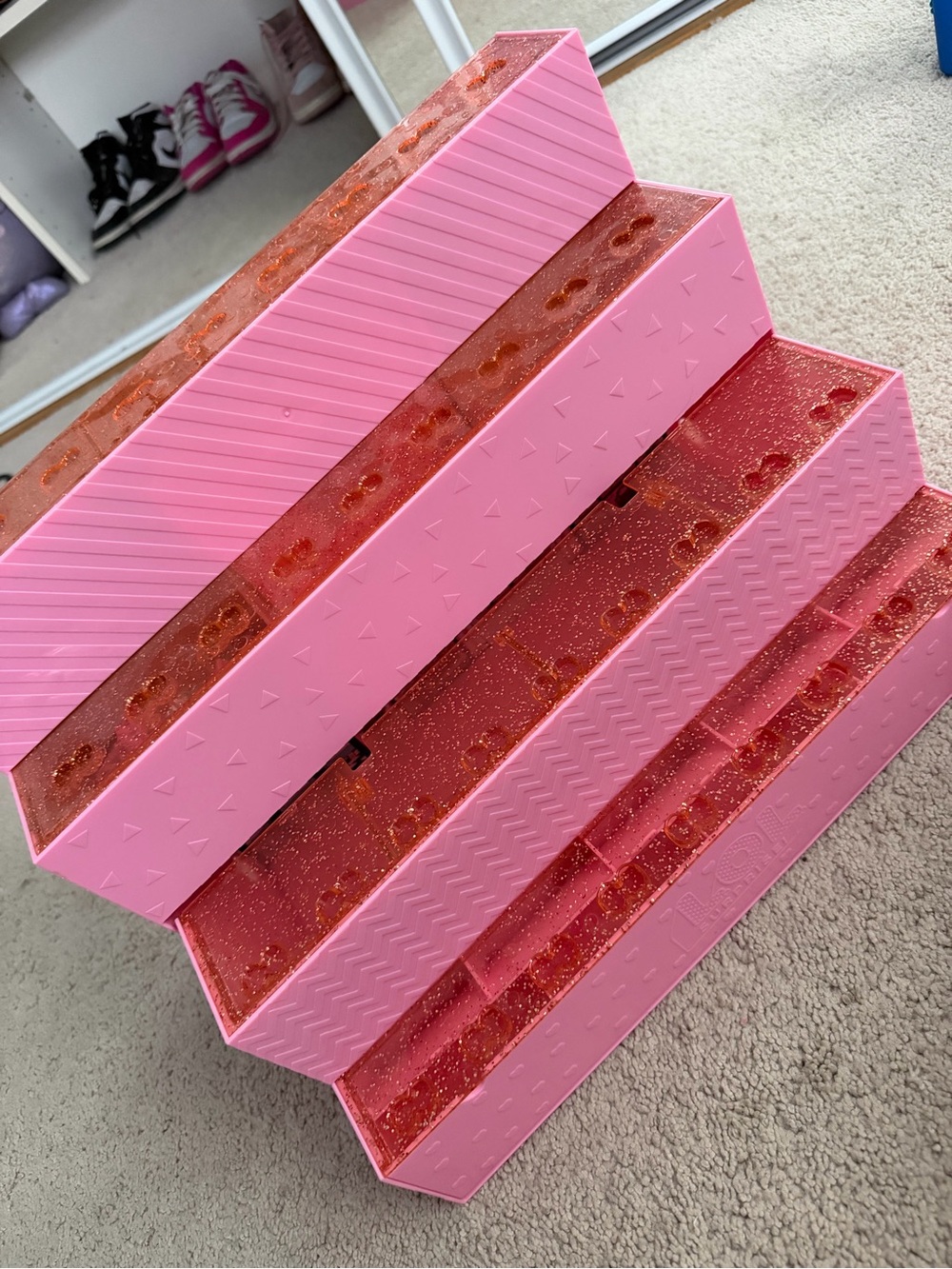 L.O.L. Surprise! Pink Glitter Stacking Makeup Organizer